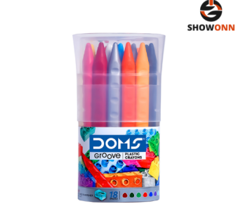 DOMS GROOVE PLASTIC CRAYON 18 SHADES